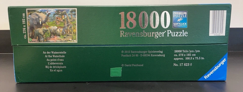 RAVENSBURGER AT THE WATERHOLE 18000 PIECE JIGSAW PUZZLE: NEW AND FACTORY SEALED - Image 3 of 4