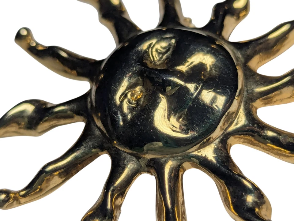 AL8 - Broche prendedor sol celeste tono dorado Anne Klein sin firmar Foto 2 de 4