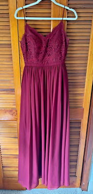 Weddington Way Jocelyn Cabernet Lace Pocket Bridesmaid Prom Long Dress Size 6 | eBay Weddington Way Jocelyn Cabernet Lace Pocket Bridesmaid Prom Long Dress Size 6 | eBay
