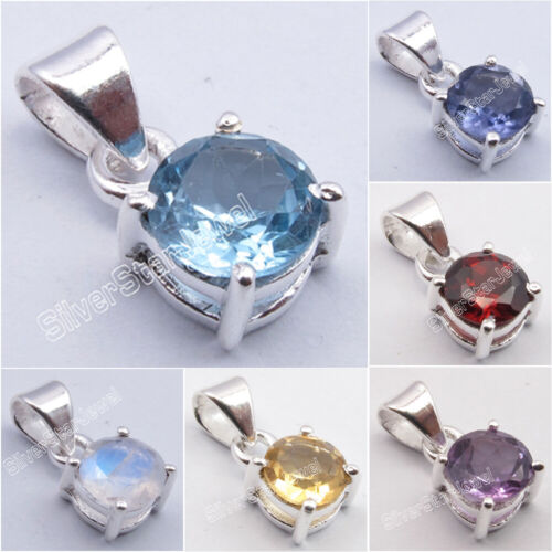 925 Sterling Silver 4-Prong Setting Pendant ! Affordable Wedding Jewelry NEW - 第 1/31 張圖片