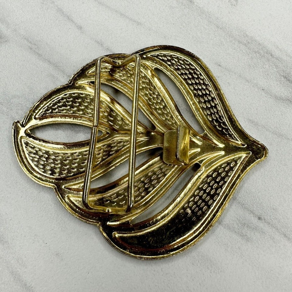 Vintage Gold Tone Leaf Belt Buckle Piece eBay