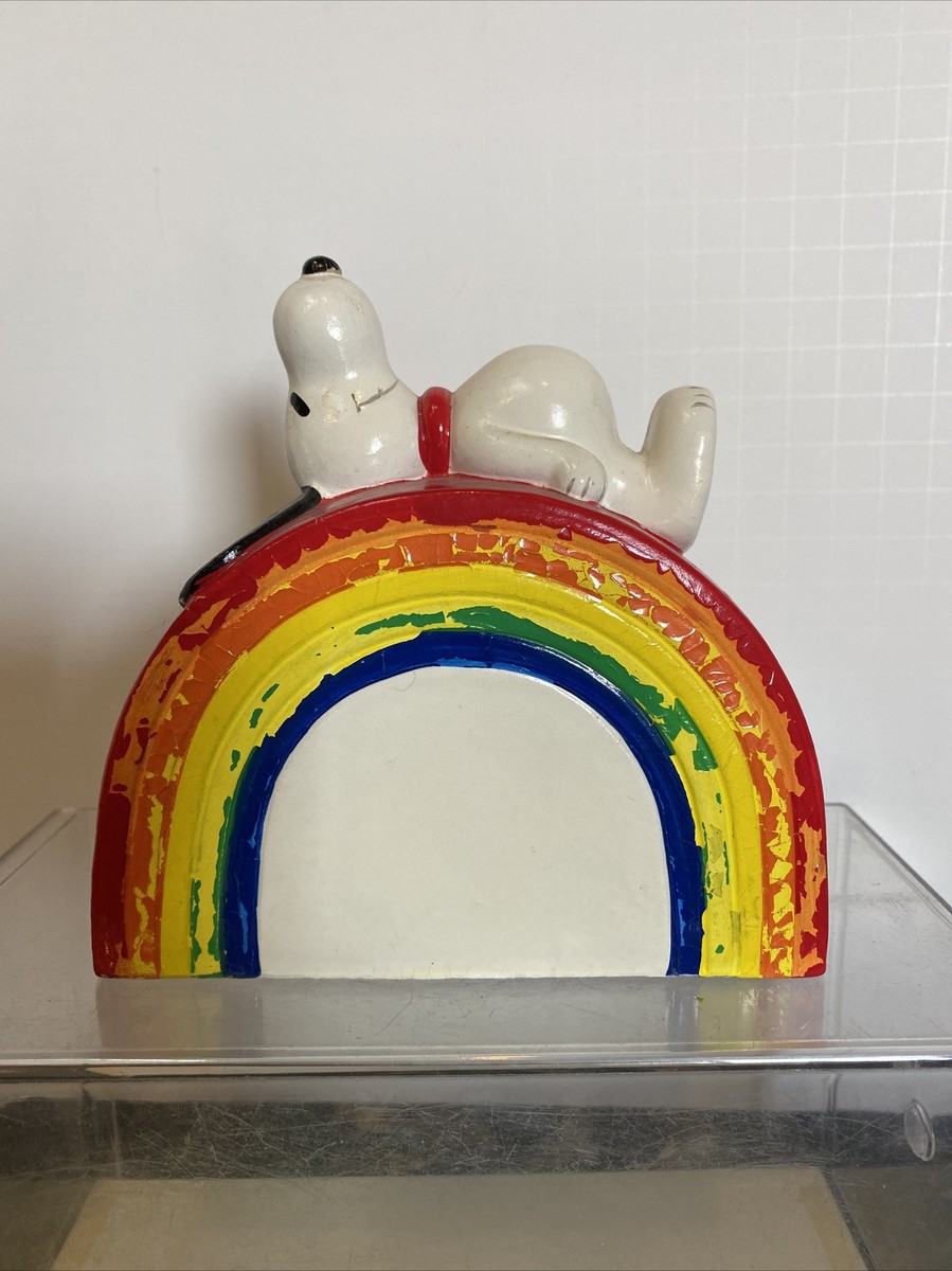 D Vintage Snoopy Rainbow Coin Bank With Stopper | eBay