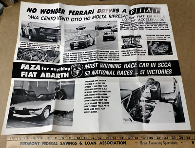 1972 ENZO FERRARI drives a Fiat Abarth 128 Bertone X 1/9 vtg Rare