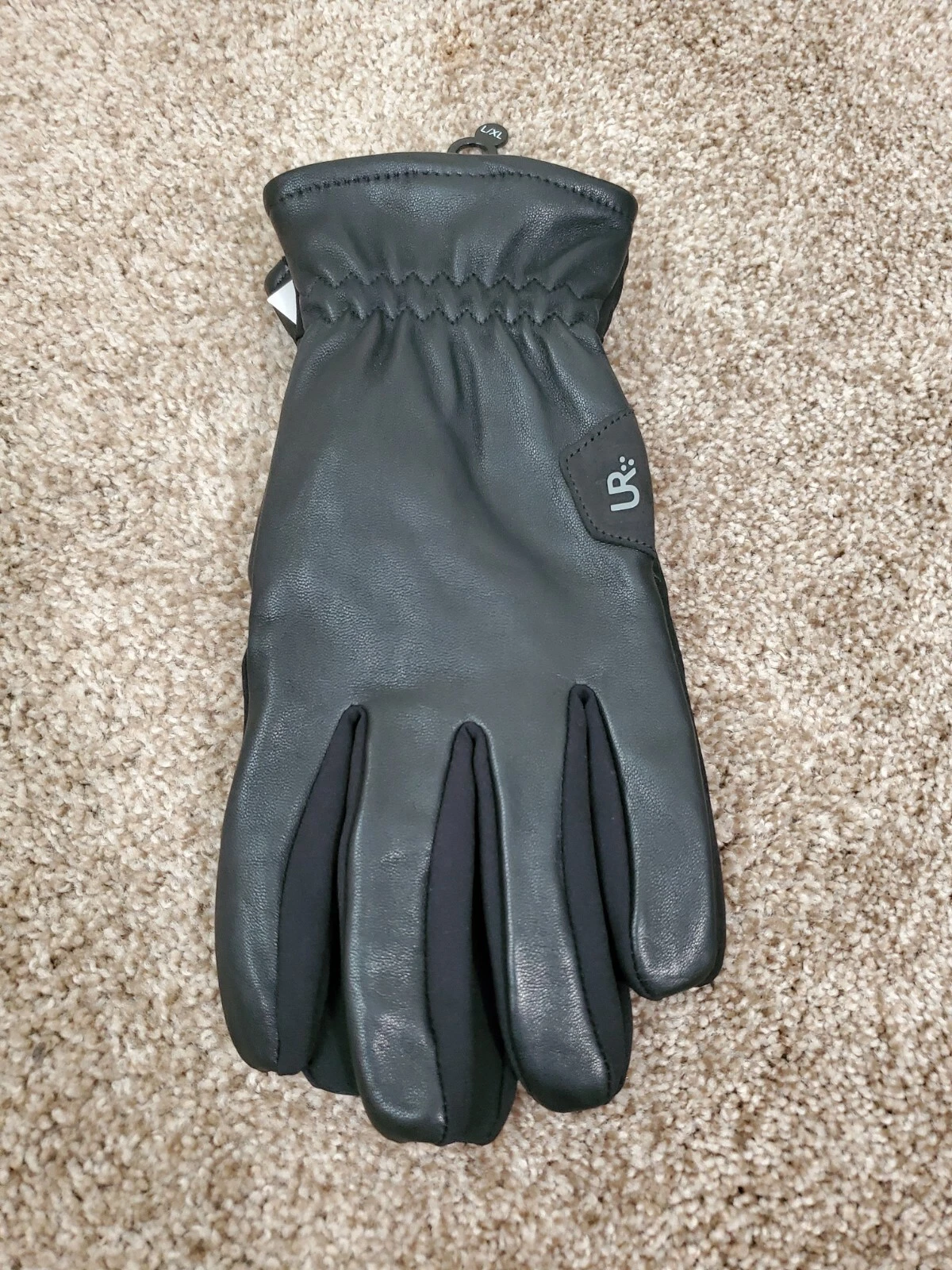 MENS LEATHER GLOVES WITH ELASTIC UR POWERED 3M THINSULATE NWT