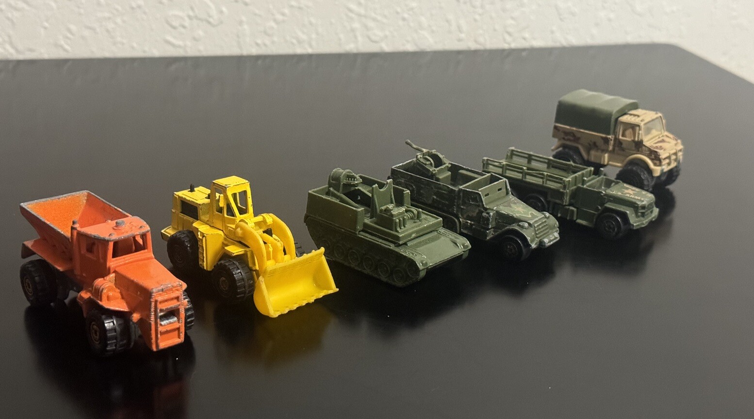 Lot of 6 Vintage Mattel HOT WHEELS 1974-83 Die Cast Military Army & Construction