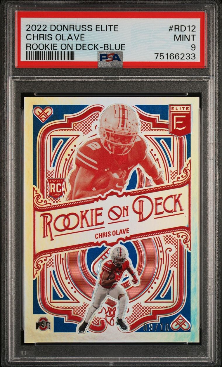Chris Olave Panini Donruss Elite Rookie on Deck #RD12 Blue