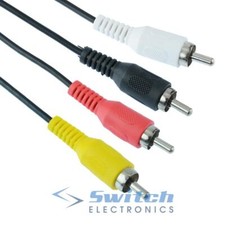 Male to male Plug RCA Phono Cable Lead AV Audio Video PC TV CCTV