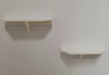 Two 6" x 2" Small White Wall Shelves No Hole Nail Includes 3M Command Adhesive