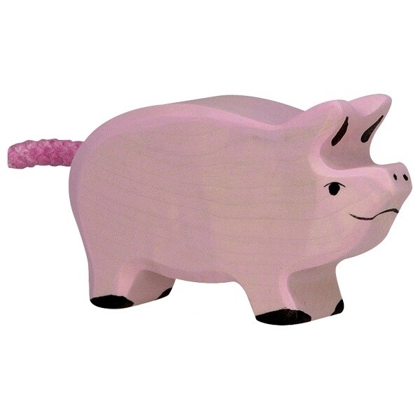 Holztiger 80066 Piglet 6.5 Cm Wooden Figures Series Farmland