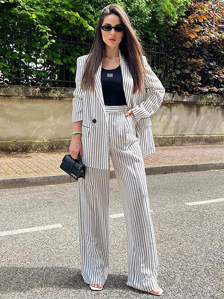 Zara Oversize Striped Blazer White Black Size XS Extra Small 3455/543 New