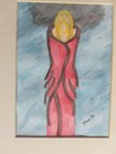 Original Artwork Painting, Matted "Inocculation" 5"x 7" signed Outsider Art — photo 5