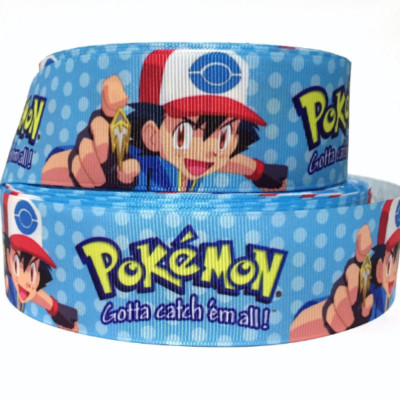 Large Ribbon Pokeball GROSGRAIN RIBBON 5/8