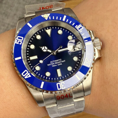 40mm Automatic Men'S Watch Blue Dial Fit For NH35A Movement 20ARM Sapphire Glass