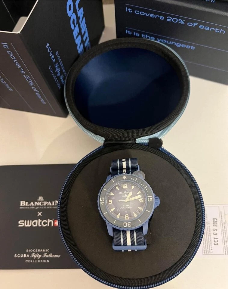 Blancpain — Swatch X Blancpain  ATLANTIC OCEAN -Bioceramic Scuba Fifty Fathoms- Fast Ship✈️