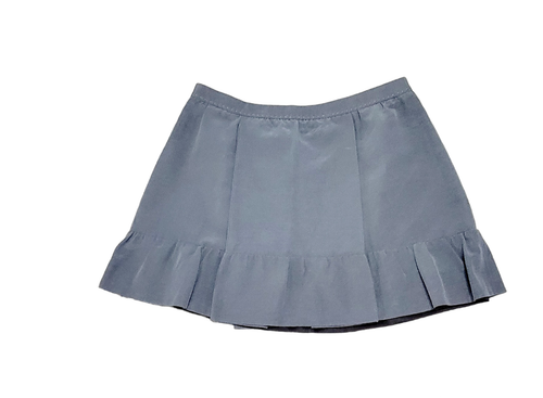 Club Monaco Womens Gray Pleated Pull On Mini Skirt Lined Ruffled Hem Size 6
