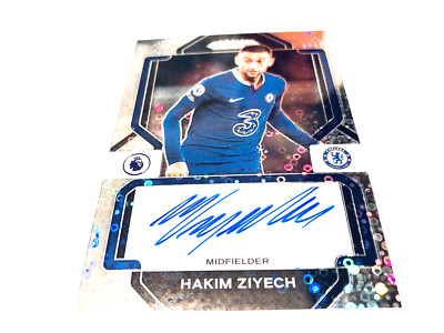 Hakim Ziyech  2023 Panini Prizm Signatures Silver Bubble Prizm Refr. Autograph