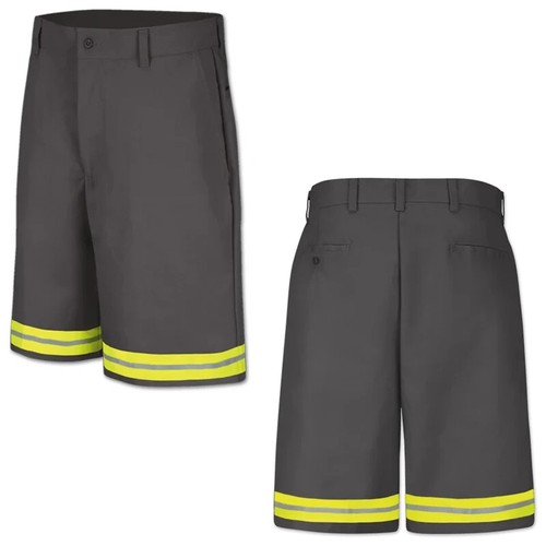 Red Kap Hi Vis Reflective Work Shorts Enhanced Vis Men's Industrial Uniform - Picture 21 of 32