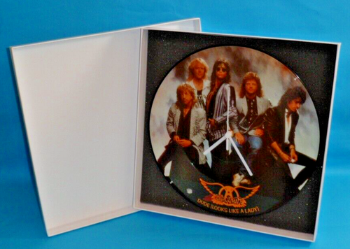 AEROSMITH CLOCK Upcycled Vinyl Record Picture Disc 12P124 Wall Clock Rock Band - Picture 3 of 7