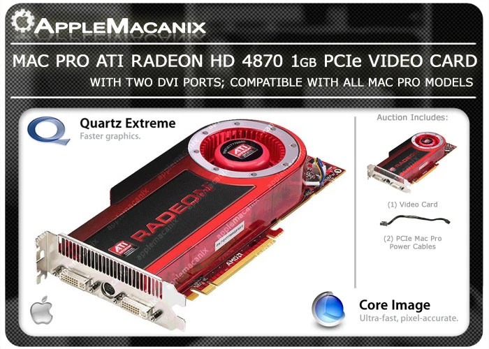 NEW Original 1st Gen 2006 2007 Mac Pro ATI Radeon HD4870 1GB Video