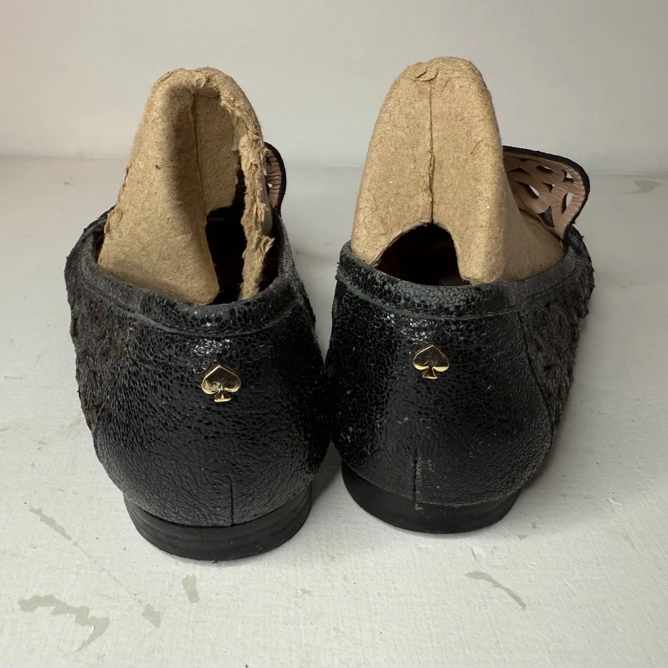 Mocasín Kate Spade New York Caffrey Floral Corte Láser Cuero Negro Para Mujer 7 Foto 3 de 4
