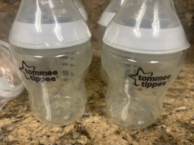 Lot of 4 ~ Tommee Tippee Closer to Nature 9 oz. Baby Bottles with 2 Handles