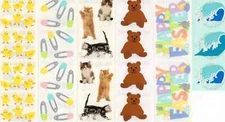 Mrs Grossmans Stickers Choice- Chicks-Diaper Pins-Kitties-Brown Bears-Easter++