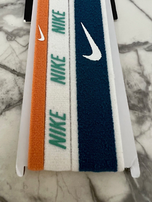 Nike Mixed Width Headbands 3 Pack Teal / White / Mango 207675_1.jpg?v=9824f6af18c1a0e7 main image 3