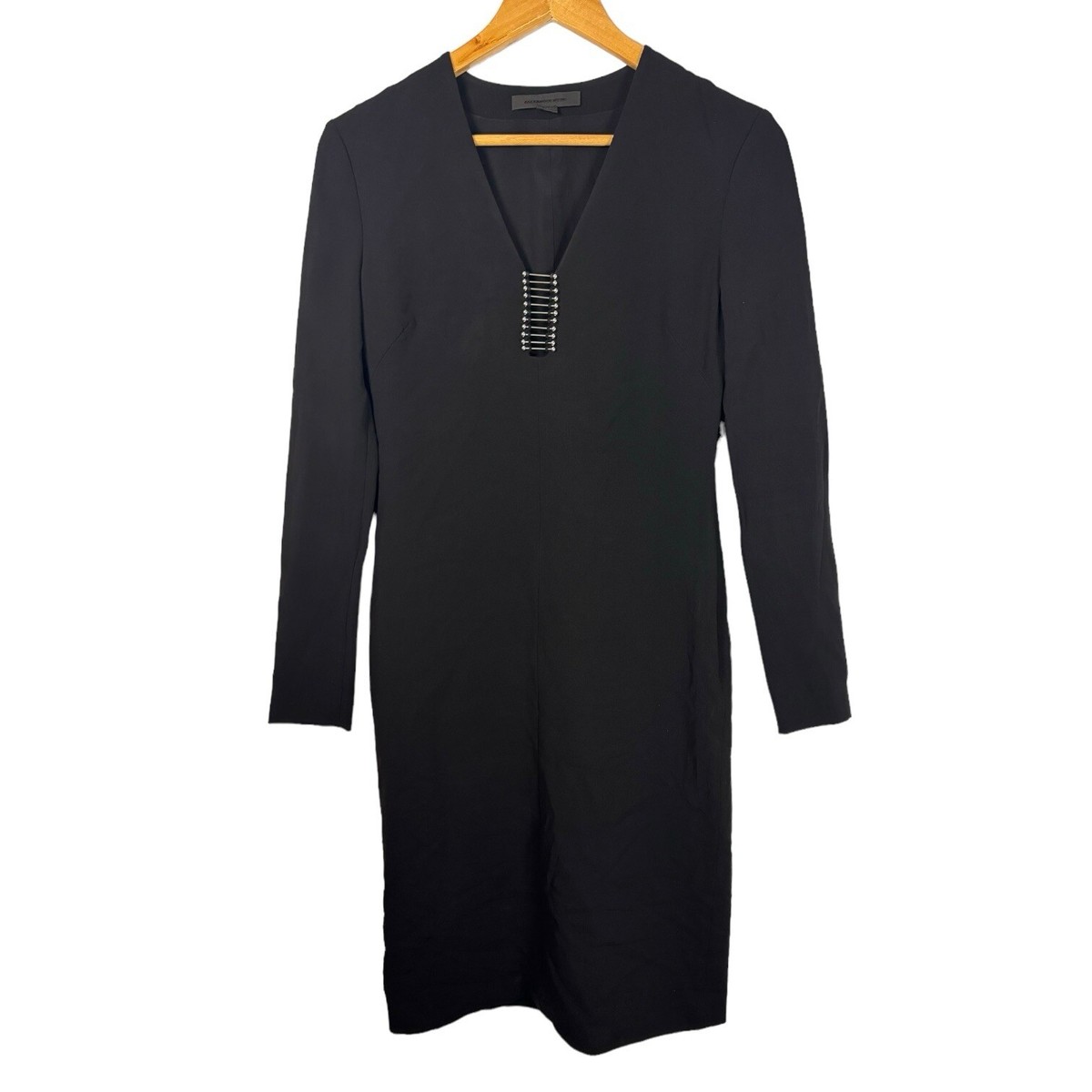 Alexander Wang Black V-Neck Knee Length Sheath Dress Size 2 Silk Lined | eBay Alexander Wang Black V-Neck Knee Length Sheath Dress Size 2 Silk Lined | eBay