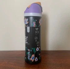 24  Oz Owala 3D printing Water Bottle Stainless Thermos cup Purple flowers