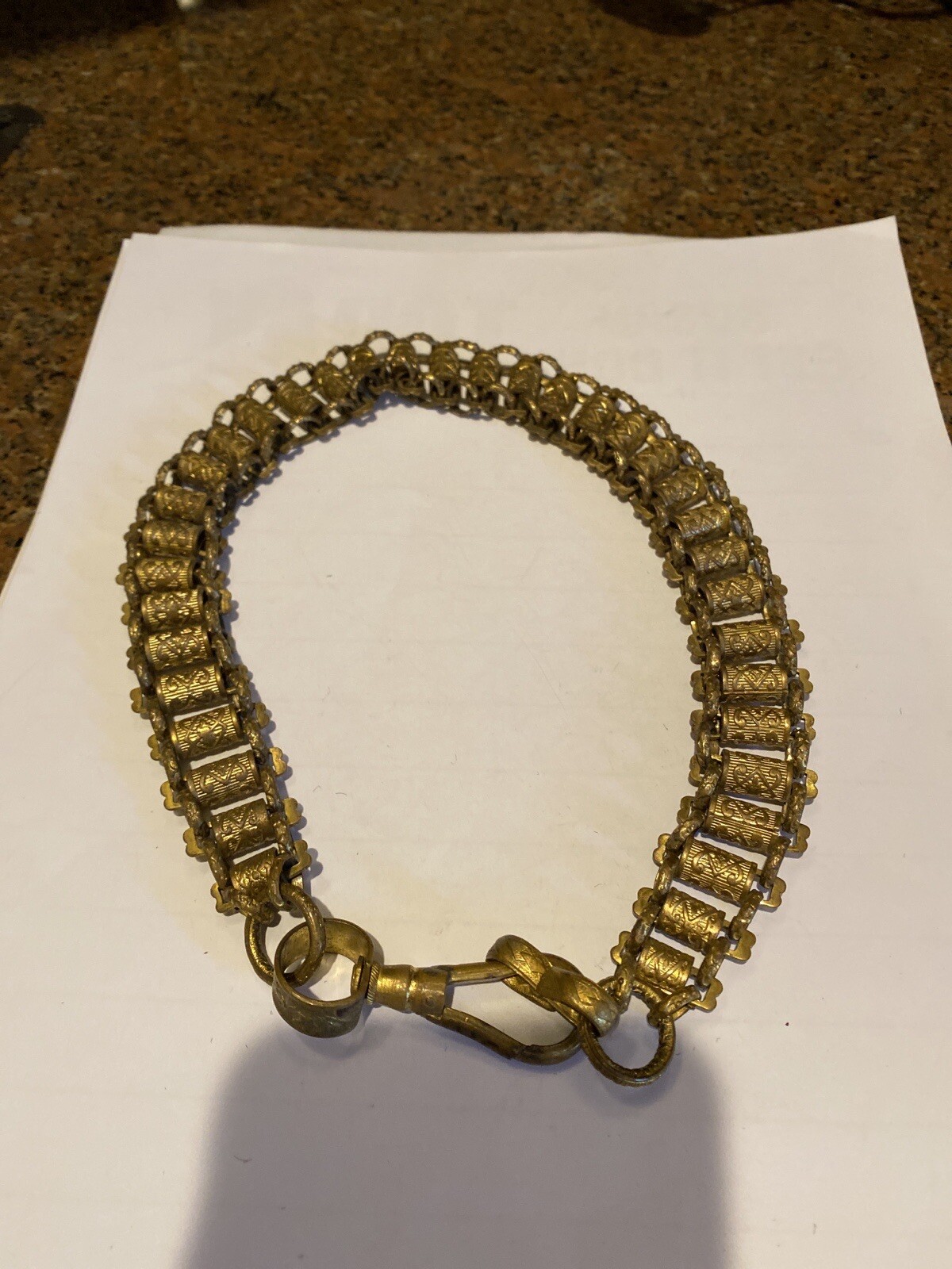 Large Brass Vintage Chunky Watch Chain Gem
