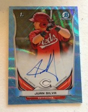 JUAN SILVA 2014 Bowman Chrome Prospect BLUE WAVE REFRACTOR AUTO Reds  /50