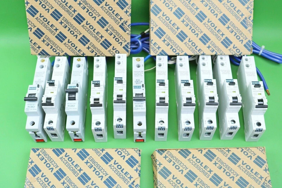 Volex RCBOs B6 B10 B16 B32 C6 C10 C32 VRCBO 30mA Single Pole Type B Type C RCBO