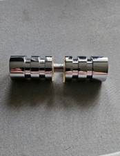 BRASS Polished Chrome Junior Contemporary Style Back-to-Back Shower Door Knobs