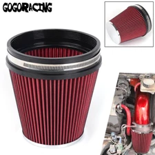 6" 152mm Inlet Car Truck Air Intake Cone Replacement Dry Air Filter 7in Tall Red