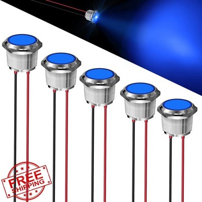 FICOLPO 22mm LED Light, 12-24V Blue Pilot Signal