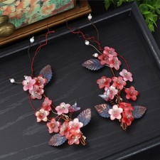 Red Flower Hair Clip Chinese Style Hanfu Hair Accessory