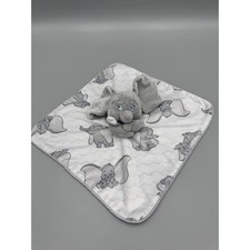 Disney Baby Dumbo Elephant Lovey Plush Security Blanket Gray White No Tag