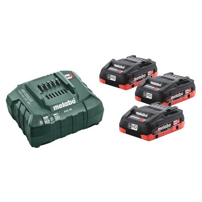 Metabo Basis-Set LiHD 18V 3 x 4,0Ah Akku + Ladegerät ASC 55 12-36 V EU im Karton