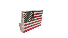 American flag In Clear Acrylic Frame, 4"x6" x 3/4", Desktop Frame, Made in USA