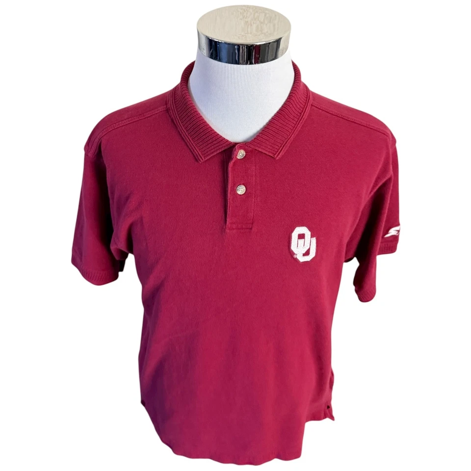 Camisa polo vintage University of Oklahoma Sooners para hombre talla grande L roja NCAA Foto 2 de 4