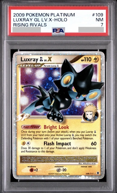 Pokemon TCG Rising Rivals Luxray GL Lv.X Holo 109/111 2009 PSA 7