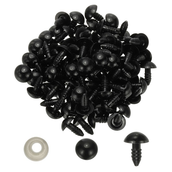 12 Mm Sicherheitsaugen, 150Er-Set, Kunststoff-Bastelaugen Mit Unterlegscheiben-image