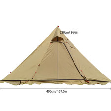 4-6 People Tipi Hot Tent with Stove Jack 400PRO Camping Pyramid Teepee Tent for 