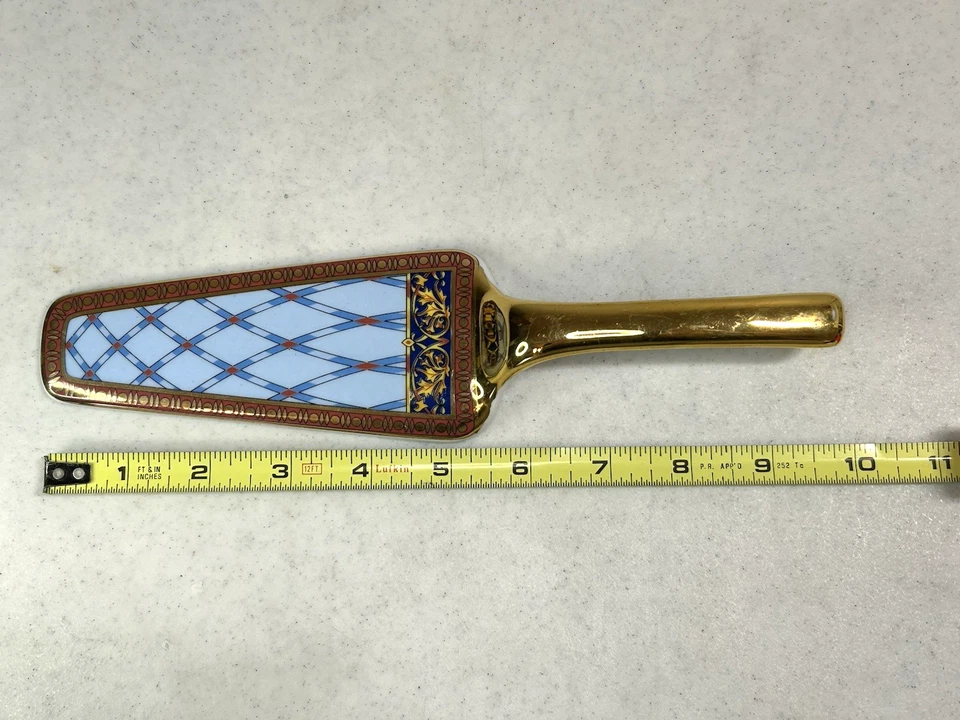 Versace Rosenthal Russian Dream spatola porcellana servizio torte affettatrice 9,5" - Immagine 2 di 4