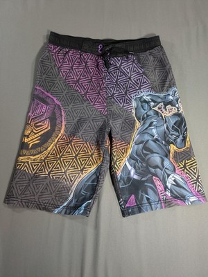Black Panther Marvel Rivals Bathing Suit Mens Medium Swim Trunks Mesh Lined Vtg