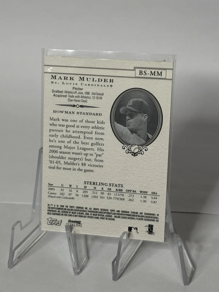 2006 Bowman Sterling GU Jersey Relic #BS-MM MARK MULDER Refractor - Image 4 of 4