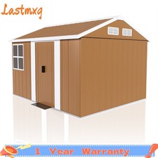 8X10 FT Outdoor Garden Metal Storage Shed w/ Windows Lockable Door  Ventilation