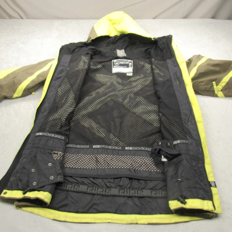 Ride Jacket Men Medium Yellow Brwn Waterproof Ski Snowboard Jacket Canvas Rugged - Image 2 of 4