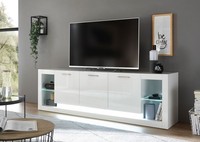 Lowboard Tv-Schrank Fernsehtisch Meran 198Cm Weiß Hochglanz Modern 42898816