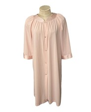Shadowline Wom M Nylon Quilted Satin Neck/Satin Cuffs Gown/Robe Made in USA